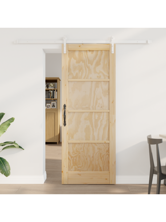 Bīdāmās durvis ar piederumiem 78x202 cm no masīvkoka priedes