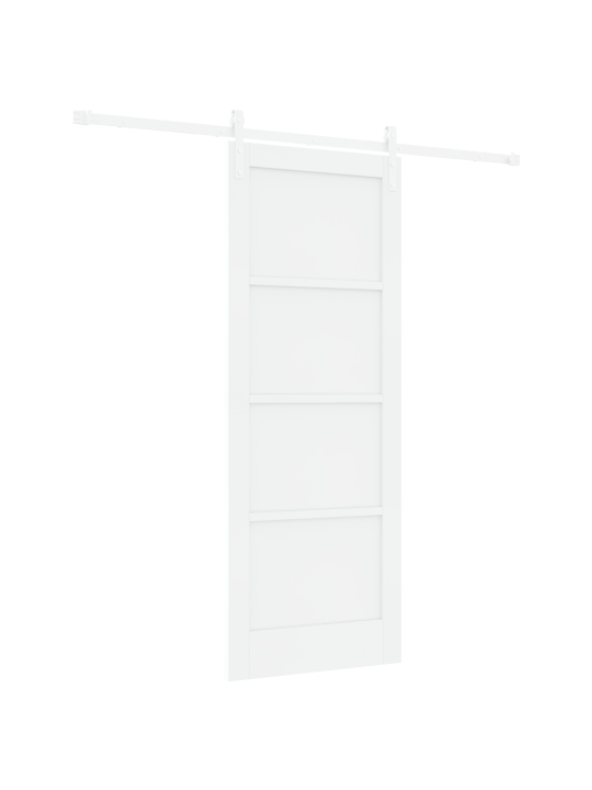 Bīdāmās durvis ar montāžas komplektu baltas 78x202 cm cietkoksnes priežu