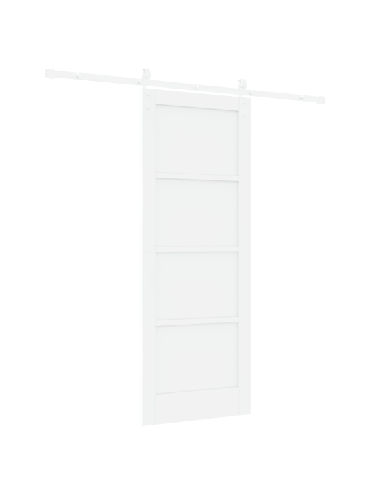 Bīdāmās durvis ar montāžas komplektu baltas 78x202 cm cietkoksnes priežu