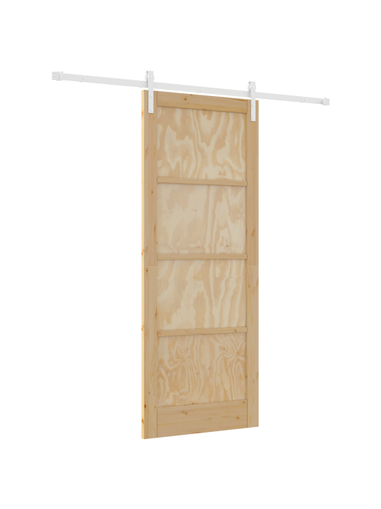 Bīdāmās durvis 2 komplektā dabiska un balta koks 83 x 211 cm