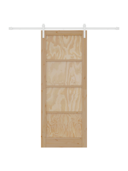 Bīdāmās durvis 2 komplektā dabiska un balta koks 83 x 211 cm