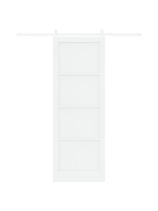 Bīdāmās durvis ar aparatūras komplektu baltas 83x232 cm cietā koka priežu