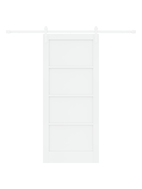 Bīdāmā durvis ar aparatūras komplektu balts 86x198.5 cm mdf