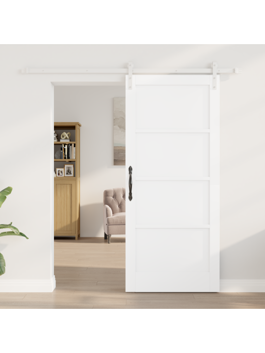 Bīdāmā durvis ar aparatūras komplektu balts 86x198.5 cm mdf