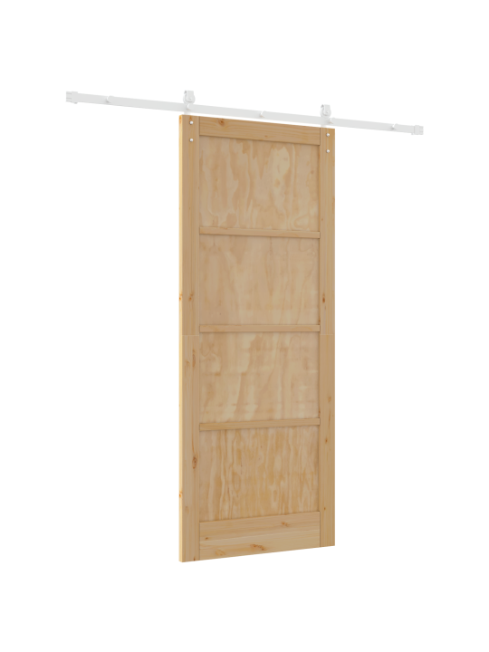 Vidaxl bīdāmās durvis ar aparatūru 86x211 cm solidais priežu koks, vidaxl iekšējās durvis ‘orkdal’ 86x211x4 cm solidais priežu koks