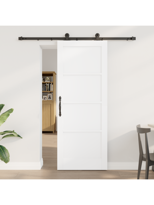 Bīdāmās durvis ar aprīkojuma komplektu balts 78x202 cm izturīgas koka priedes