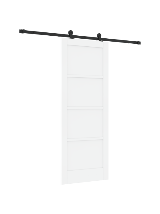 Bīdāmās durvis ar piederumu komplektu Baltās 78x202 cm Cietkoksnes Priedes