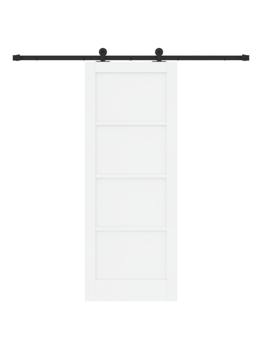 Bīdāmās durvis ar piederumu komplektu Baltās 78x202 cm Cietkoksnes Priedes