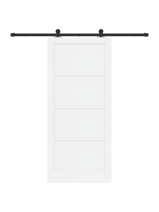 Bīdāmās durvis ar aparatūras komplektu Baltā krāsā 93x211 cm Cieta priežu koks