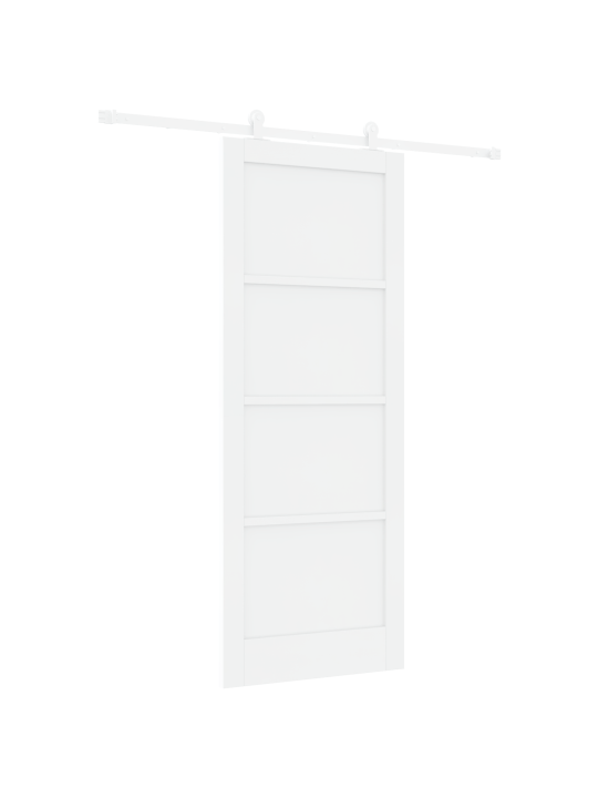 Bīdāmās durvis ar aparatūras komplektu balts 83x211 cm cietā koka priežu