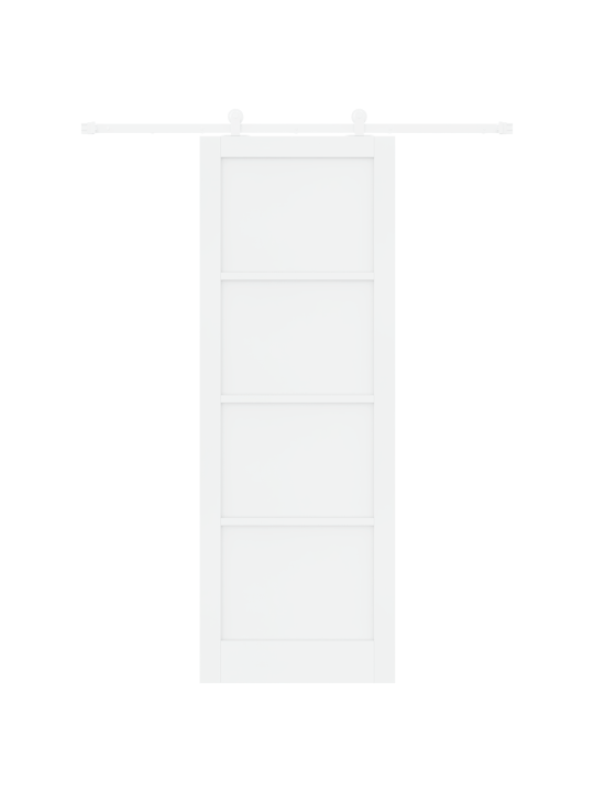 Bīdāmās durvis ar ierīču komplektu baltas 83x232 cm cietkoksnes priedes