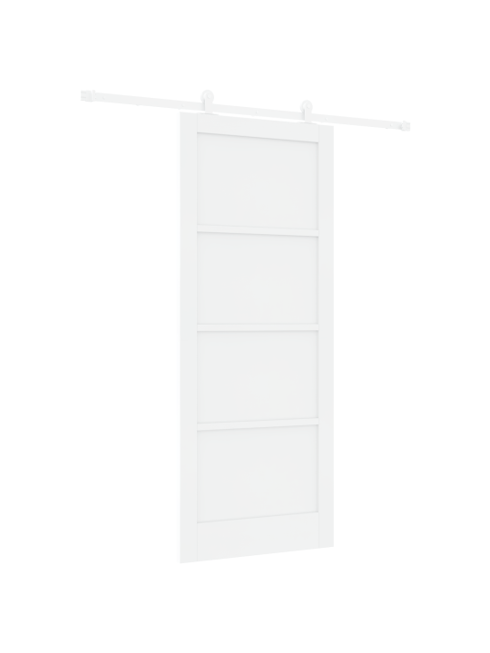 Bīdāmās durvis ar aparatūras komplektu baltas 86x211 cm cietkoksnes priežu