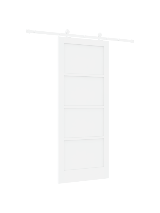 Bīdāmās durvis ar aparatūras komplektu baltas 86x211 cm cietkoksnes priežu