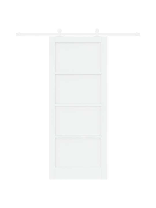 Bīdāmās durvis ar aparatūras komplektu baltas 86x211 cm cietkoksnes priežu