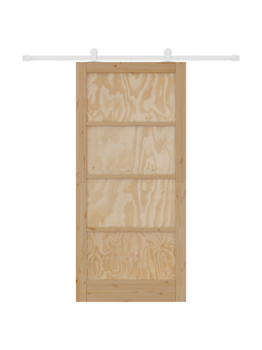 Bīdāmās Durvis ar Hardware Komplekts 93x202 cm Cietkoksnes Priede