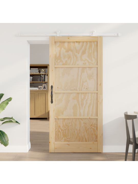 Bīdāmās Durvis ar Hardware Komplekts 93x202 cm Cietkoksnes Priede