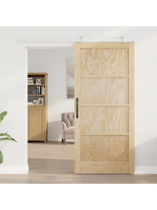 Bīdāmās Durvis ar Hardware Komplekts 93x202 cm Cietkoksnes Priede