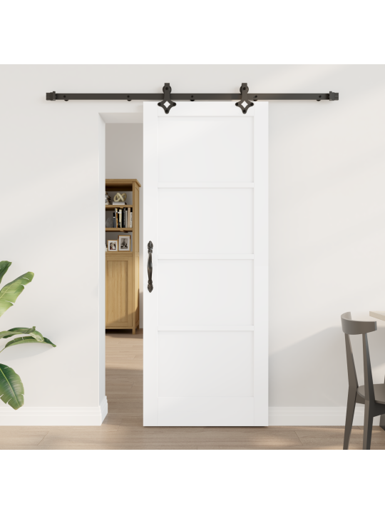 Bīdāmās durvis ar detaļu komplektu baltas 78x202 cm Ciets koks priede