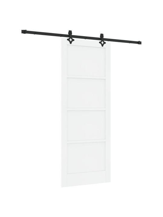 Bīdāmās durvis ar aprīkojuma komplektu baltas 83x211 cm cietā priedes koka