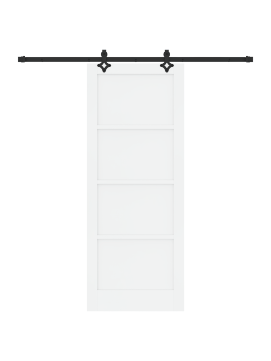 Bīdāmās durvis ar aprīkojuma komplektu baltas 83x211 cm cietā priedes koka