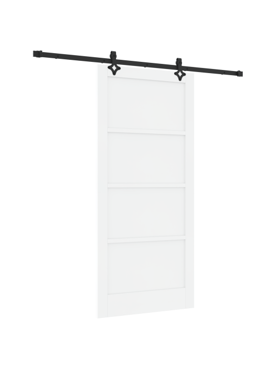 Bīdāmās durvis ar piederumu komplektu balta 93x202 cm cietās koksnes priede