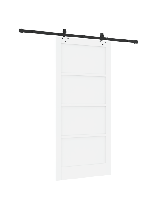 Bīdāmās durvis ar piederumu komplektu balta 93x202 cm cietās koksnes priede