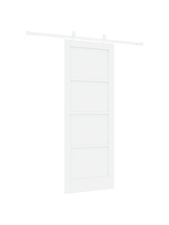 Bīdāmās durvis ar piederumu komplektu baltas 78x202 cm cietā priedes koks
