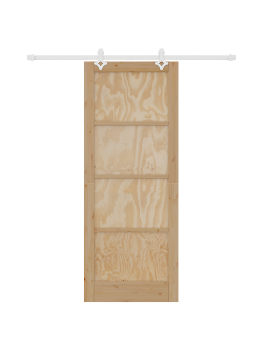 Bīdāmās durvis ar aparatūras komplektu 83x211 cm cietā priedes koks
