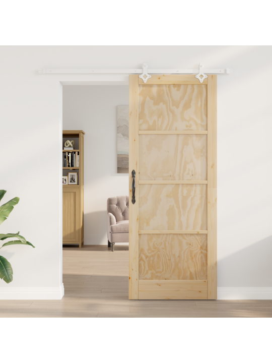 Bīdāmās durvis ar aparatūras komplektu 83x211 cm cietā priedes koks