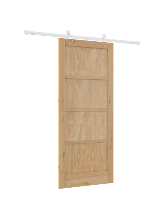 Vidaxl bīdāmās durvis ar piederumu komplektu 86x198.5 cm cietā priedes, vidaxl iekšējās durvis "orkdal" 86x198.5x4 cm cietā priedes