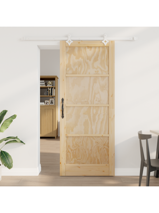 Bīdāmās durvis ar piederumu komplektu 86x211 cm cietā priedē