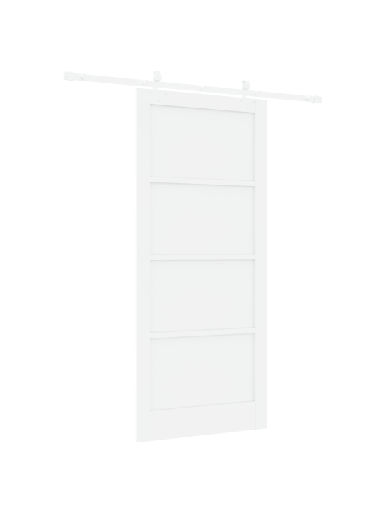 Slīdošās durvis ar aparatūras komplektu baltā krāsā 93x211 cm masīvkoka priedes