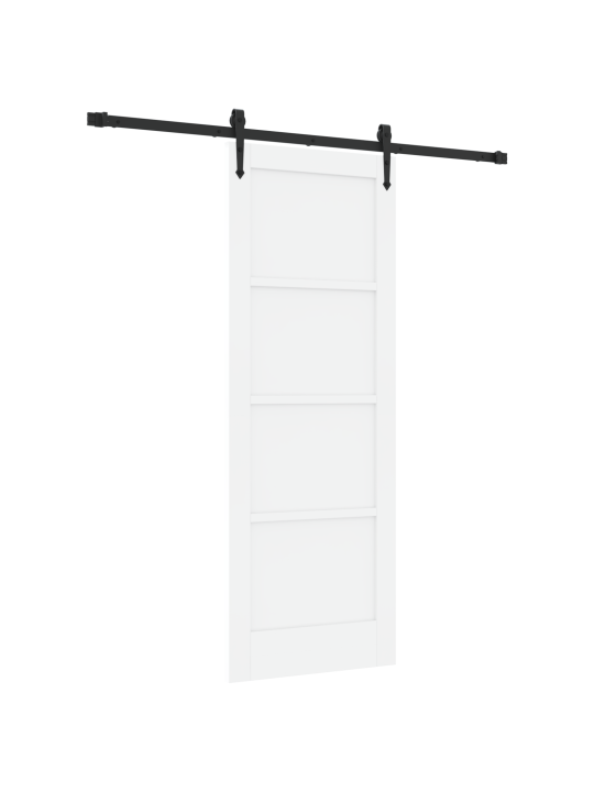 Bīdāmās durvis ar aparatūras komplektu Baltas 73.5x198.5 cm Masīvkoks Priežu