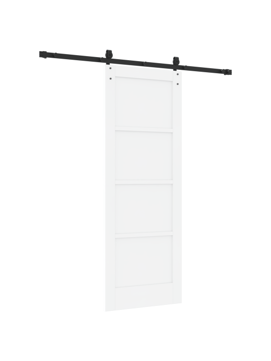 Bīdāmās durvis ar aparatūras komplektu Baltas 73.5x198.5 cm Masīvkoks Priežu