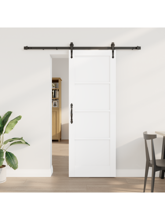 Bīdāmās durvis ar aparatūras komplektu Baltas 73.5x198.5 cm Masīvkoks Priežu