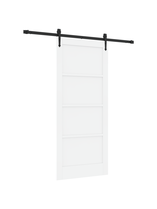 Bīdāmās durvis ar aparatūras komplektu baltas 86x198.5 cm masīvkoka priežs