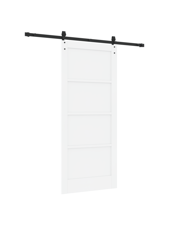 Bīdāmās durvis ar aparatūras komplektu baltas 86x198.5 cm masīvkoka priežs