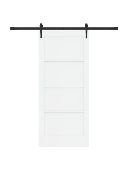 Bīdāmās durvis ar aparatūras komplektu baltas 86x198.5 cm masīvkoka priežs