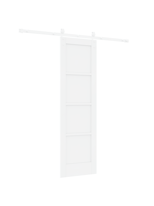Bīdāmās durvis ar aparatūras komplektu Baltās 61x198.5 cm Cietā priedes koks