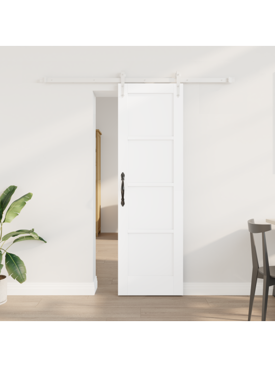 Bīdāmās durvis ar aparatūras komplektu Baltās 61x198.5 cm Cietā priedes koks