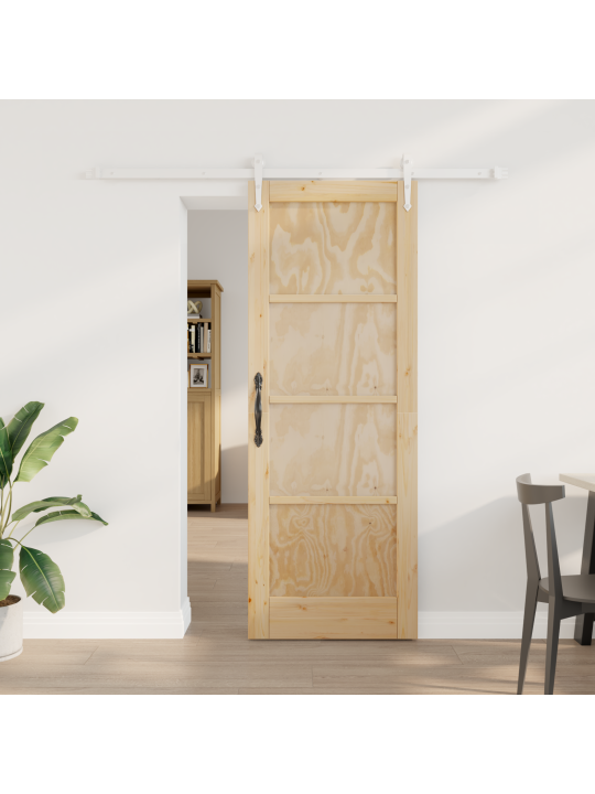 Slīdošās durvis ar aparatūras komplektu 73.5x198.5 cm masīvkoka priede