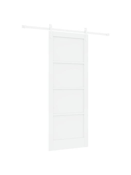 Bīdāmās durvis ar aparatūras komplektu Baltā krāsā 83x211 cm Ciets koks Priezes