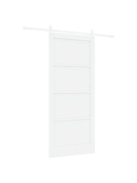 Bīdāmās durvis ar detaļu komplektu balts 93x211 cm masīvkoks