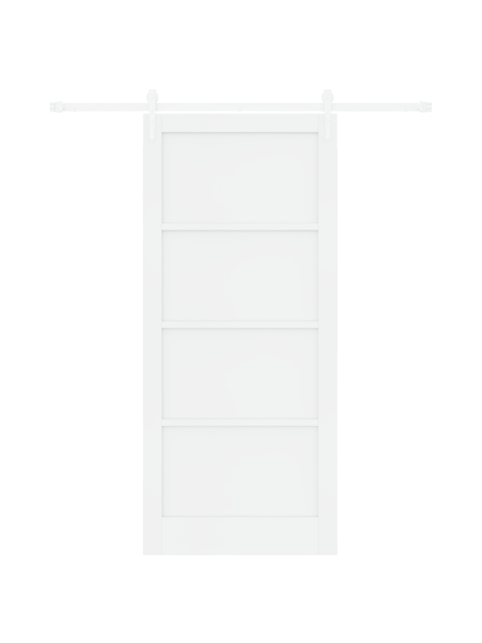 Bīdāmās durvis ar detaļu komplektu balts 93x211 cm masīvkoks