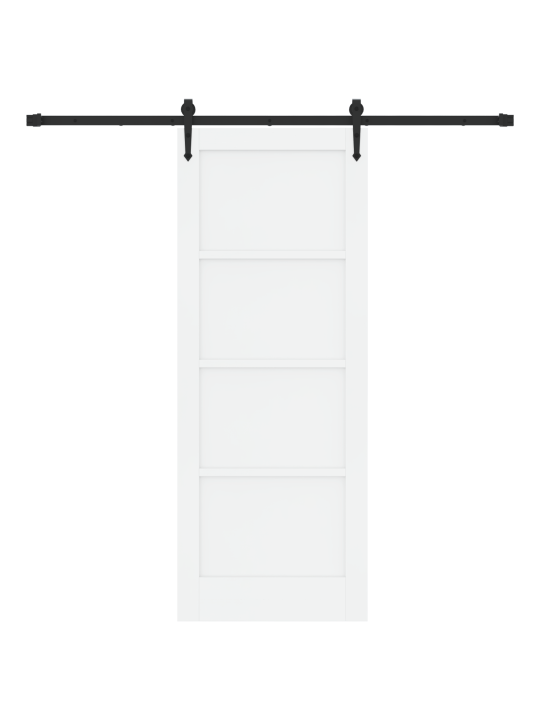 Slīdošās durvis ar aprīkojuma komplektu balta 78x202 cm ciets priežu koks
