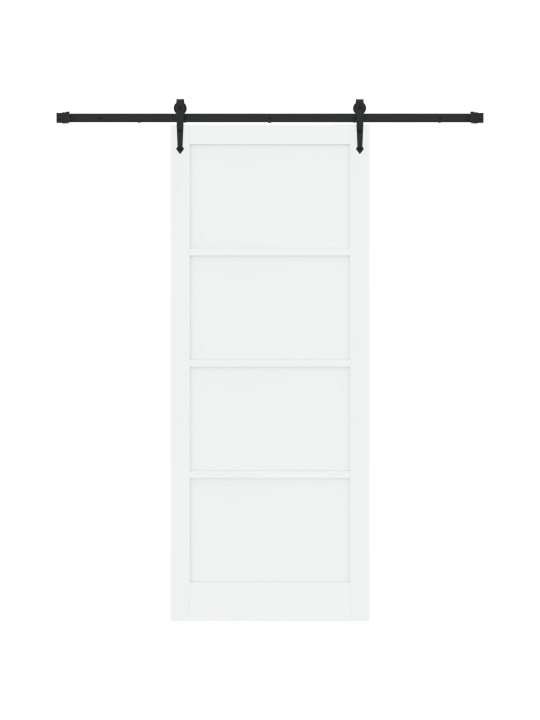 Bīdāmās durvis ar aparatūras komplektu Baltās 93x232 cm cietkoksnes priedes
