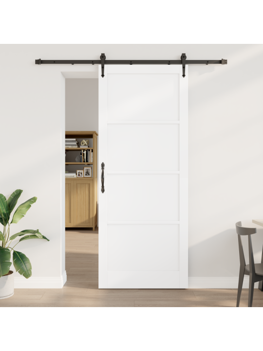 Bīdāmās durvis ar aparatūras komplektu Baltās 93x232 cm cietkoksnes priedes