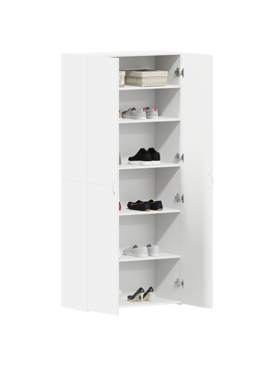 Apavu skapis balts 80x35.5x180 cm inženierijas koks