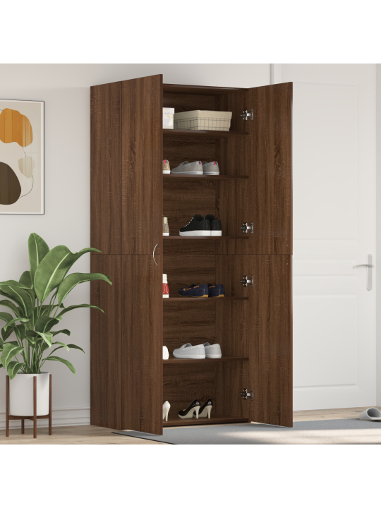Apavu skapītis brūns ozola 80x35,5x180 cm inženierijas koks