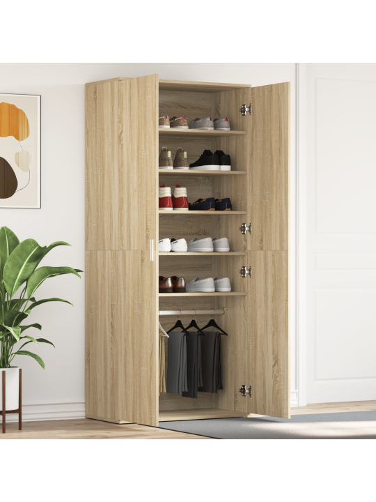 Apavu skapis sonoma ozols 80x39x180 cm inženierijas koks